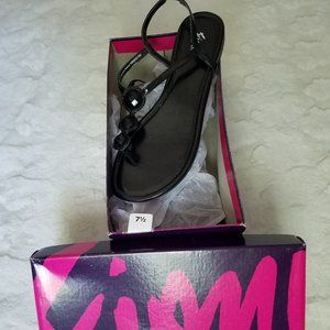 Black jeweled slip-on sandles